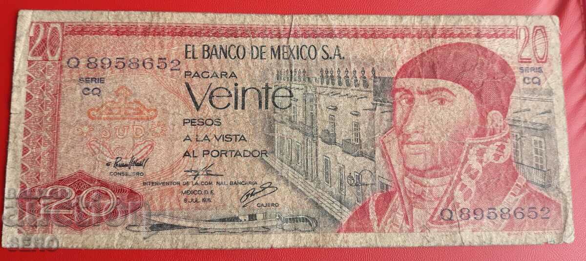 Banknote-Mexico-20 pesos 1976