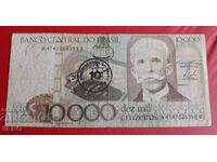 Banknote-Brazil-10 cruzados reprint on 10000 cruz.