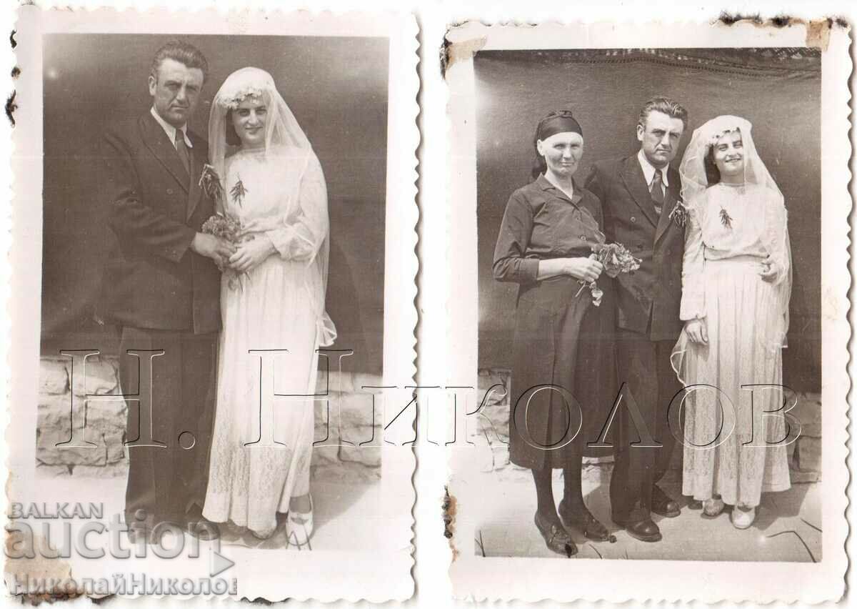 1947 LOT 2x SMALL OLD PHOTOS SUHINDOL WEDDING D160