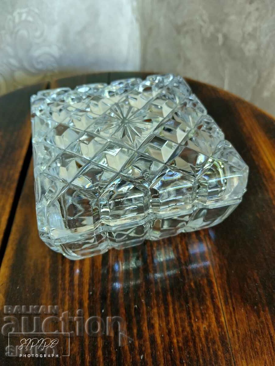 Glass bowl with lid in perfect condition