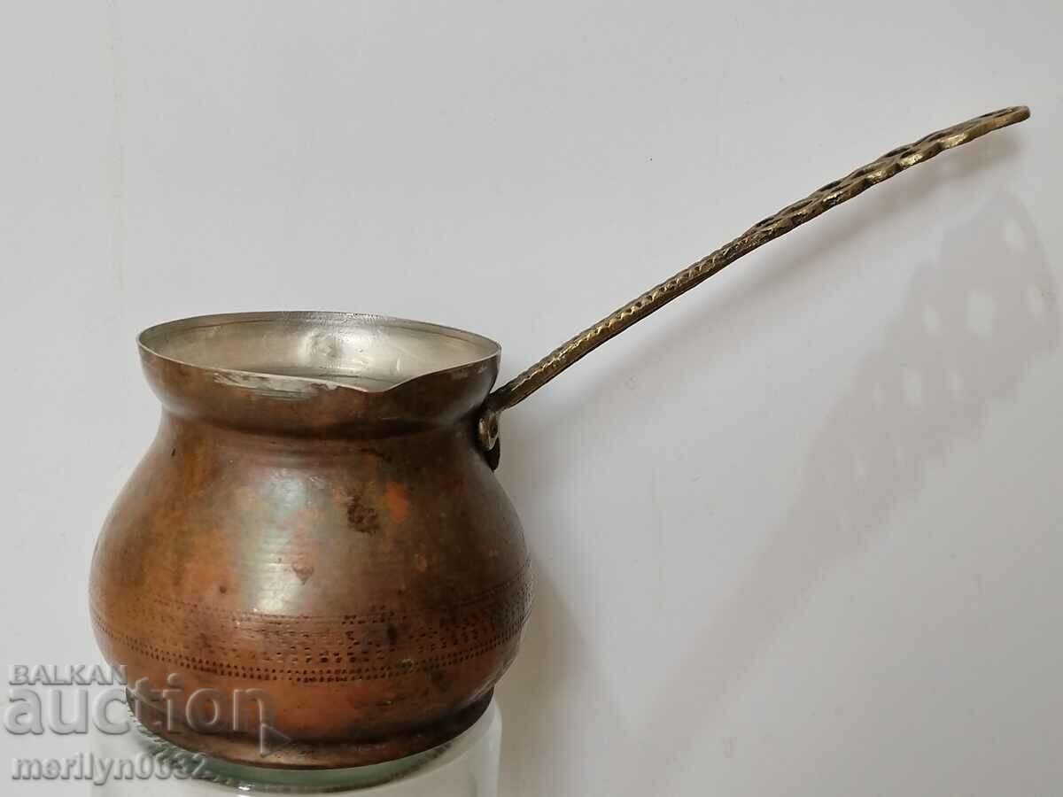 Old tinned copper cezve, coffee pot, copper, copper vessel with price 43.00 BGN | € 21.99 Old tinned copper cezve, coffee pot, copper, copper vessel with price 43.00 BGN | € 21.99