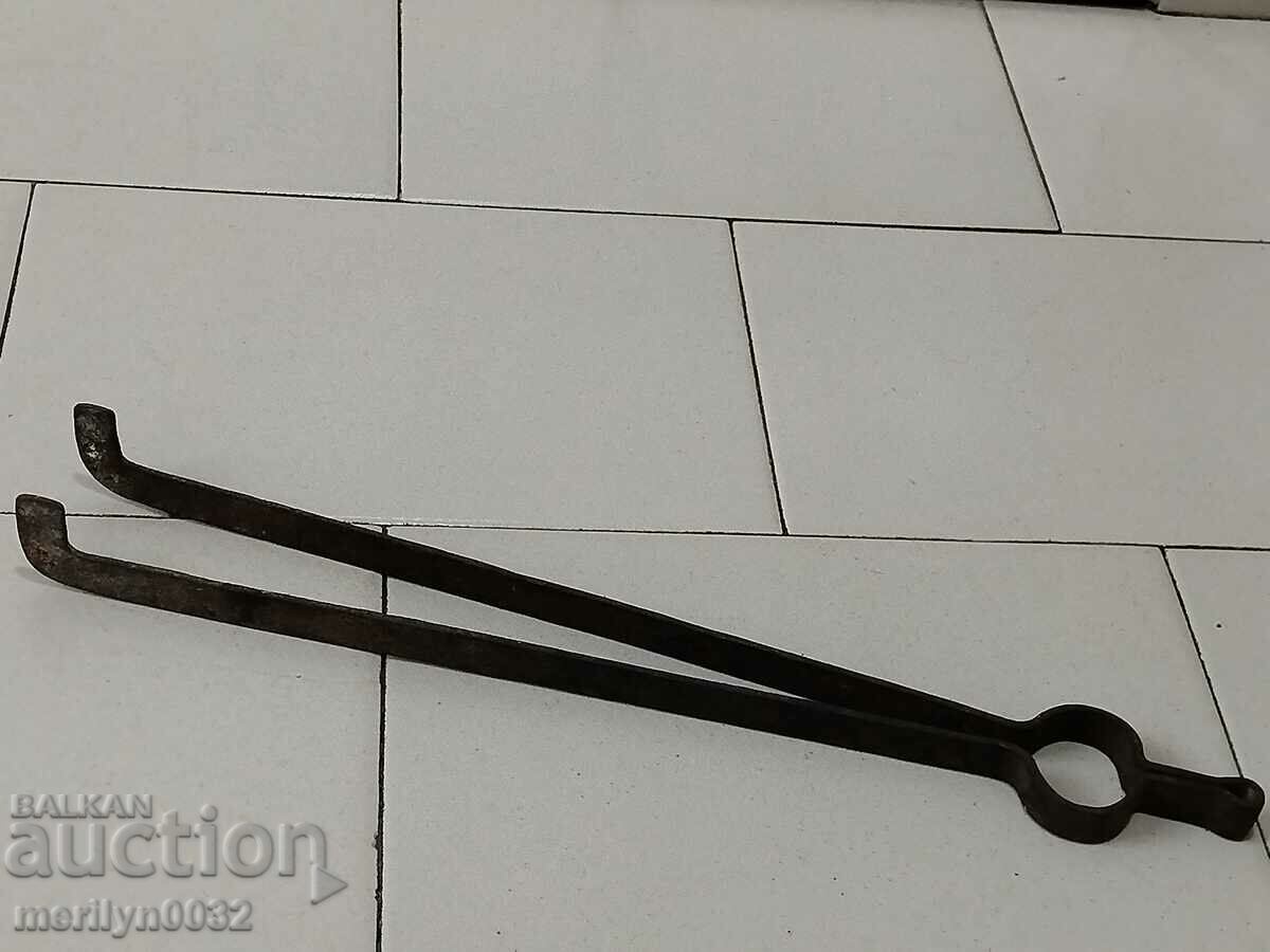 Old hand-forged dilaf, wrought iron, tongs - 7 Old hand-forged dilaf, wrought iron, tongs - 7
