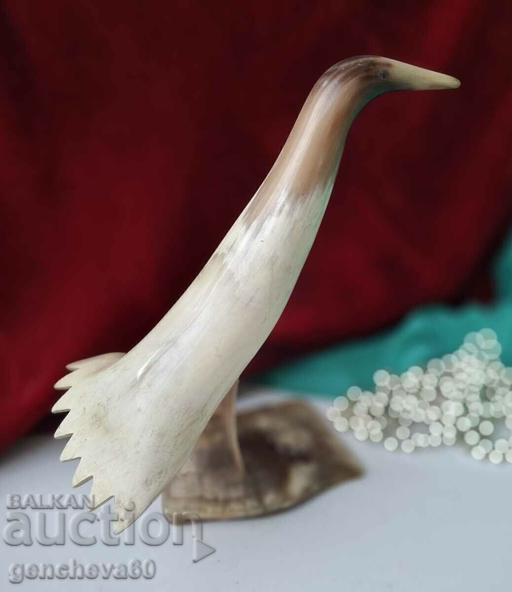 Rare horn bird figurine Czechoslovakia/label - 7 Rare horn bird figurine Czechoslovakia/label - 7