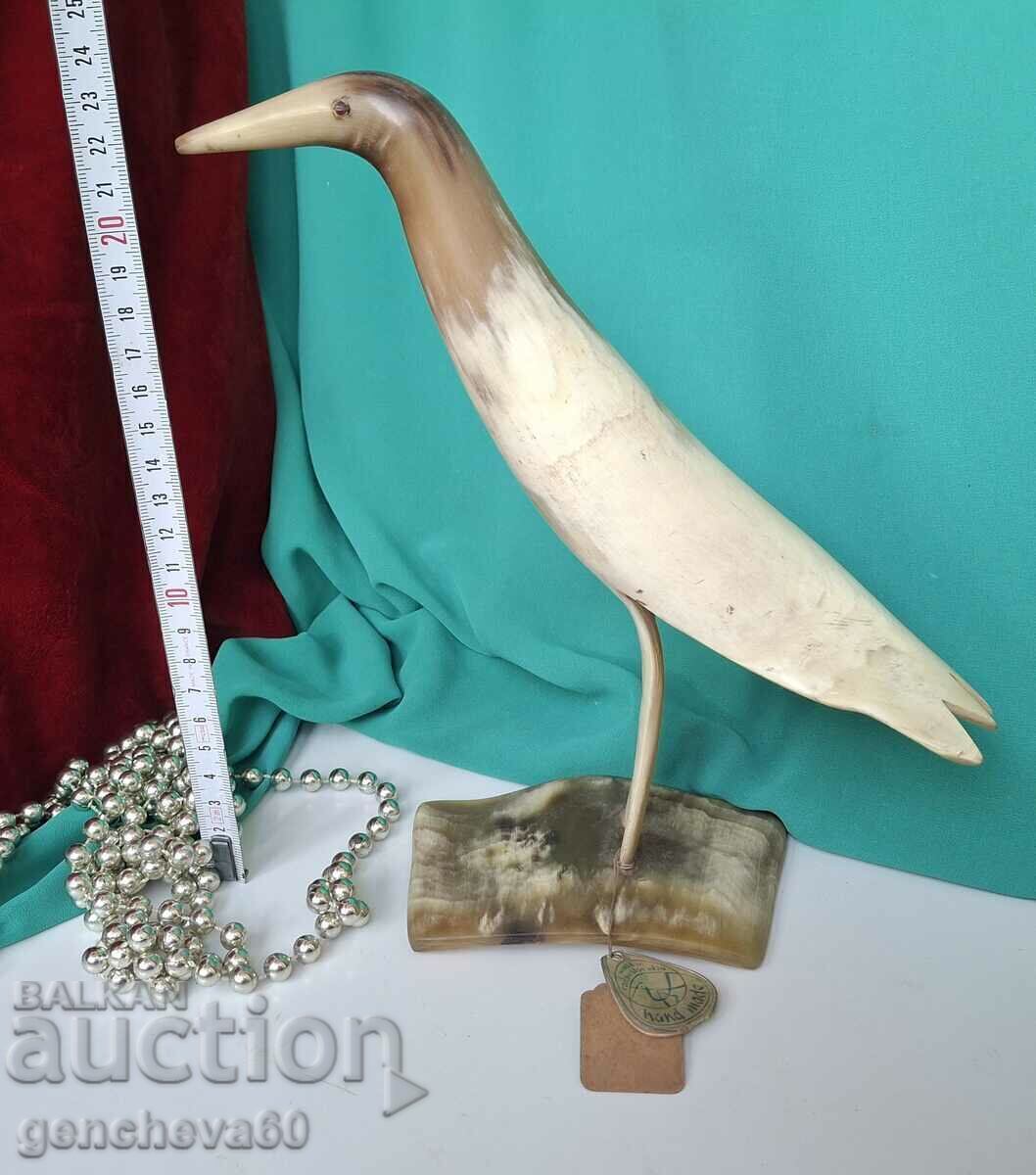 Rare horn bird figurine Czechoslovakia/label Rare horn bird figurine Czechoslovakia/label