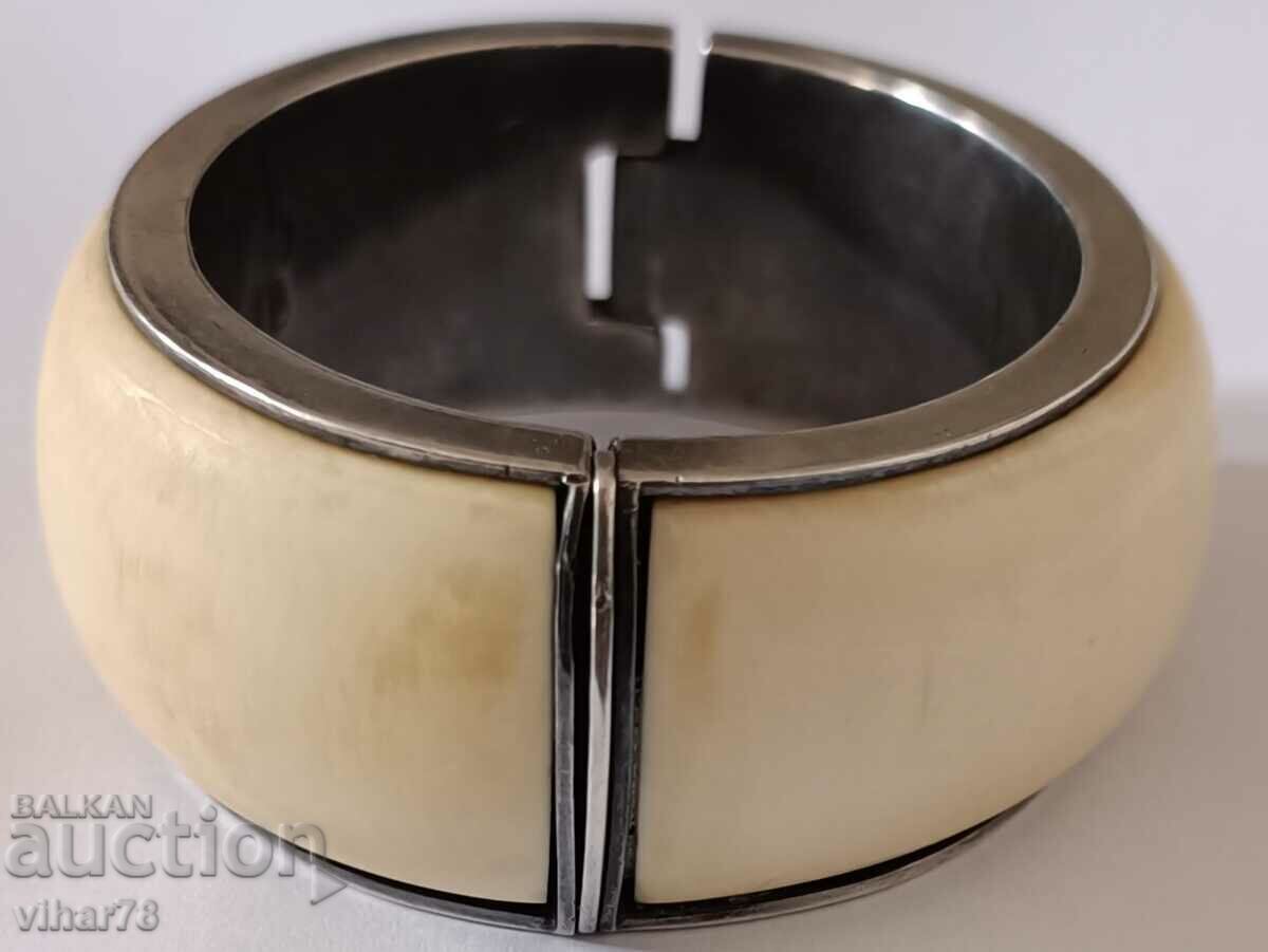 Silver bracelet with ivory - 5