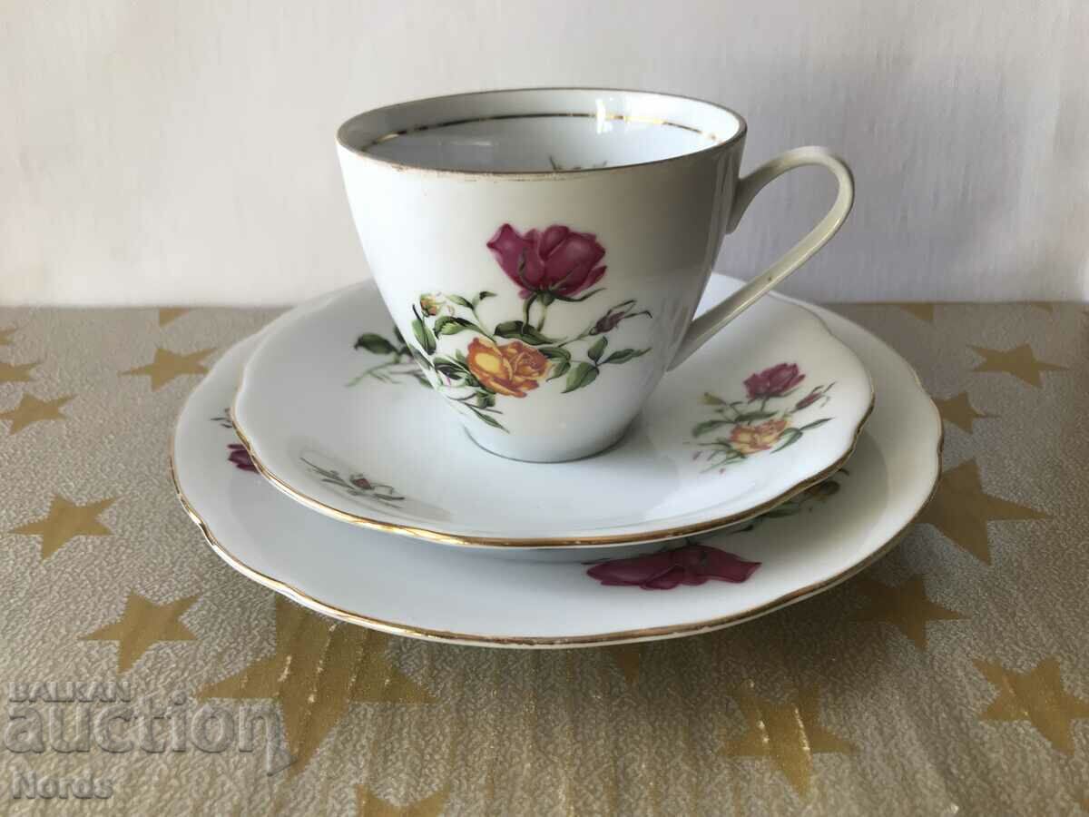 Porcelain triple tea set