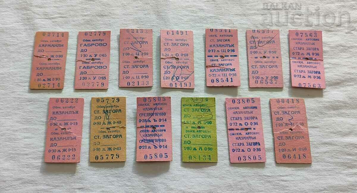 BILETE DE AUTOBUZ 13 NUMERE Anii 1970, 1980.