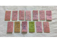 BUS TICKETS 13 ISSUES 1970s, 1980s.