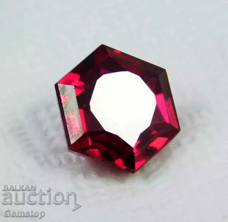 BZC! 8.35 ct natural ruby hexagon cert.VGTL from 1st!