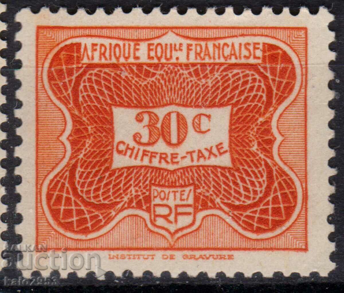 French Equat.Africa-1947-Pentru plată suplimentară-Număr,MNH