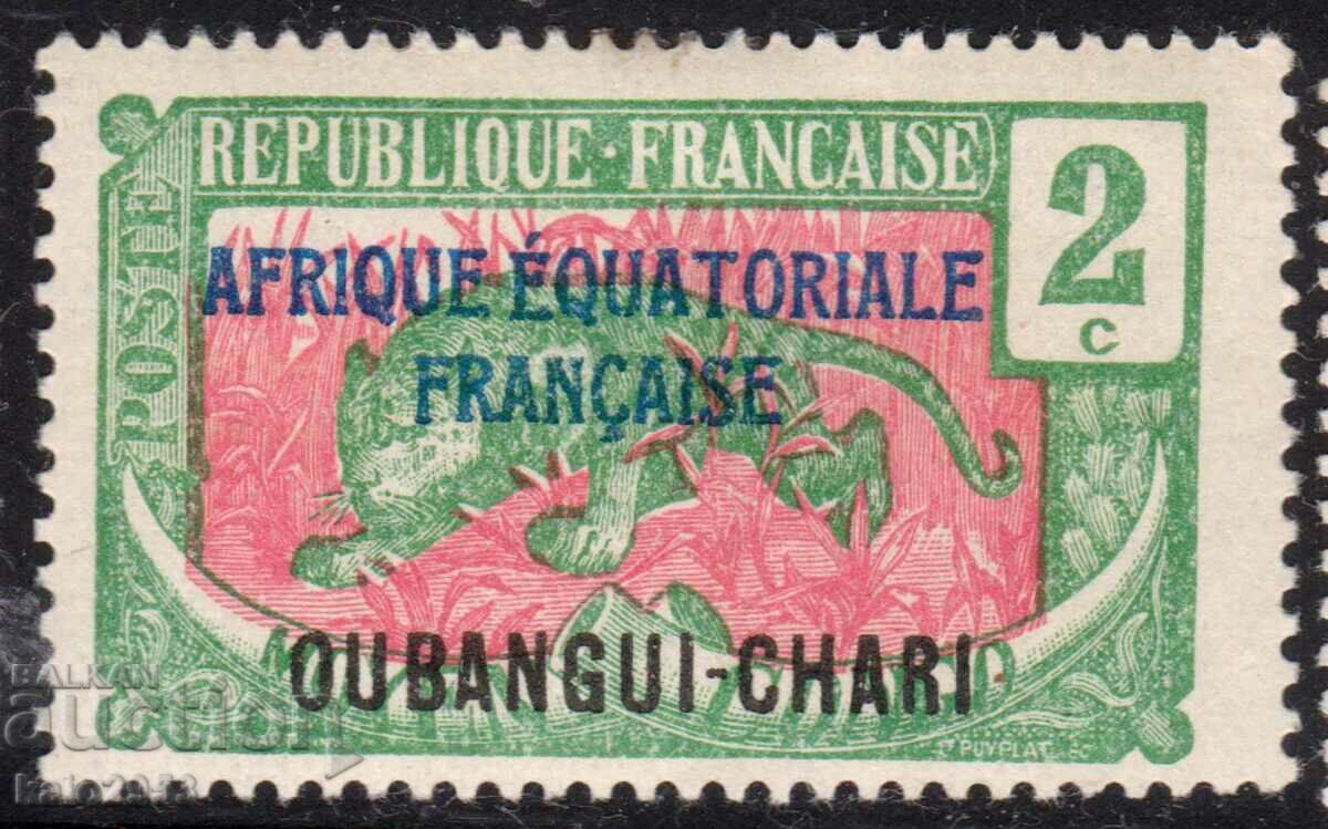 French Equat.Africa-1907-Moyen Congo, cu superscript FEA, MLH