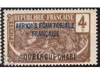 French Equat.Africa-1907-Moyen Congo, cu superscript FEA, MLH