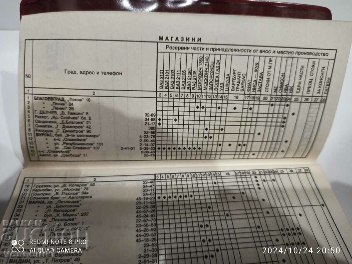 Auction Notebook of the motorist, very rare from 1985, from Sotsa Auction Notebook of the motorist, very rare from 1985, from Sotsa