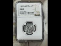 1 лев 1923 г. MS62 NGC