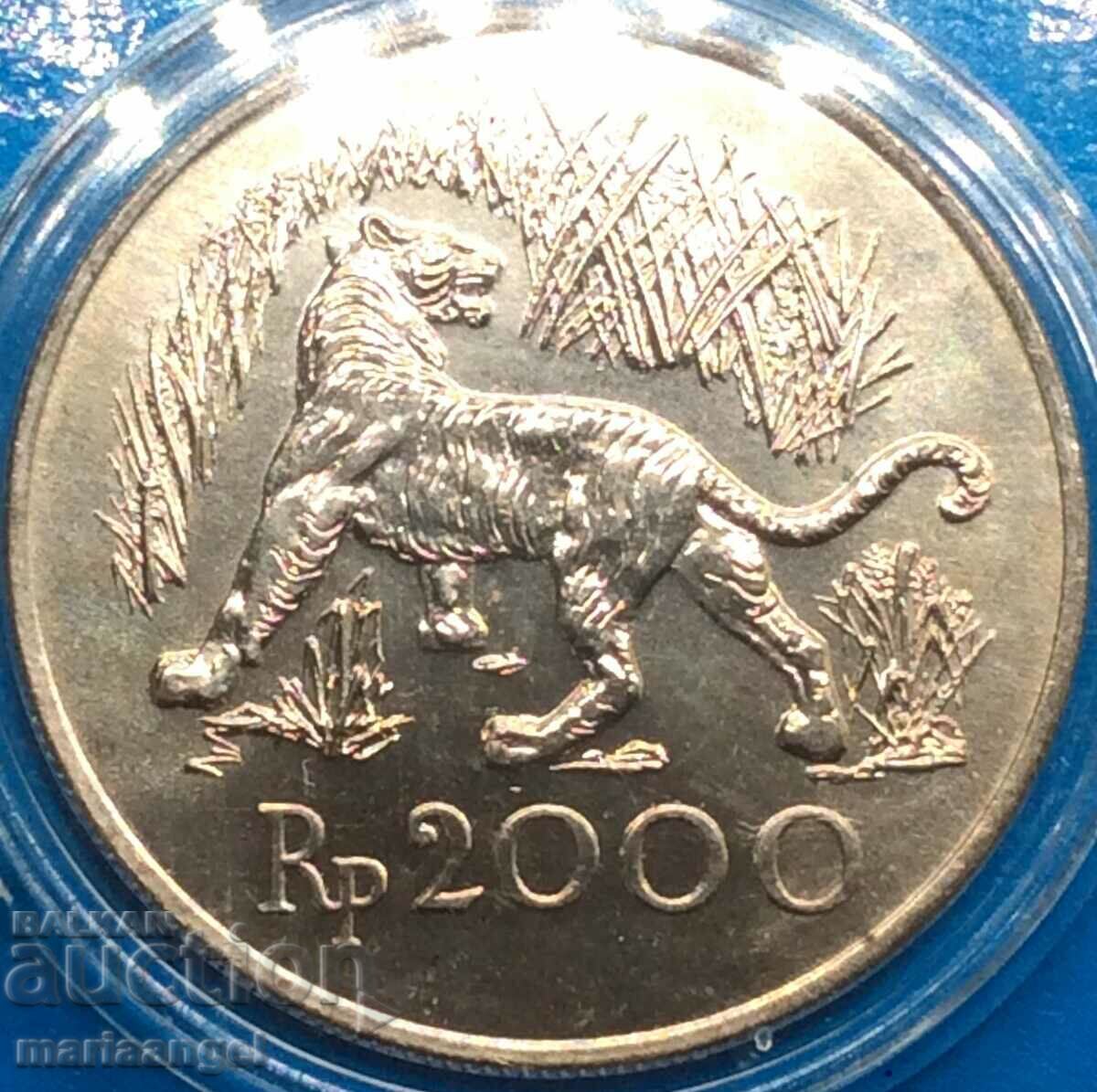 2000 Rupees 1974 Indonesia 30g Silver UNC Capsule