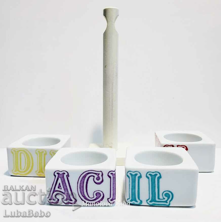 Designer porcelain egg holders - Jamie Oliver. - 5 Designer porcelain egg holders - Jamie Oliver. - 5