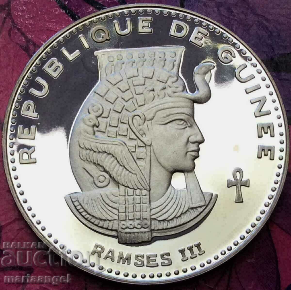 Guineea 1970 500 franci 28.46g 42mm RAMSES III UNC PROOF Ag