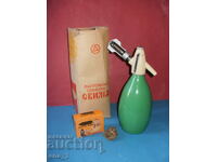 Collectible Russian household siphon "SVIYAGA" with cartridges