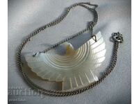 Necklace "Eagle" - mother of pearl, silver