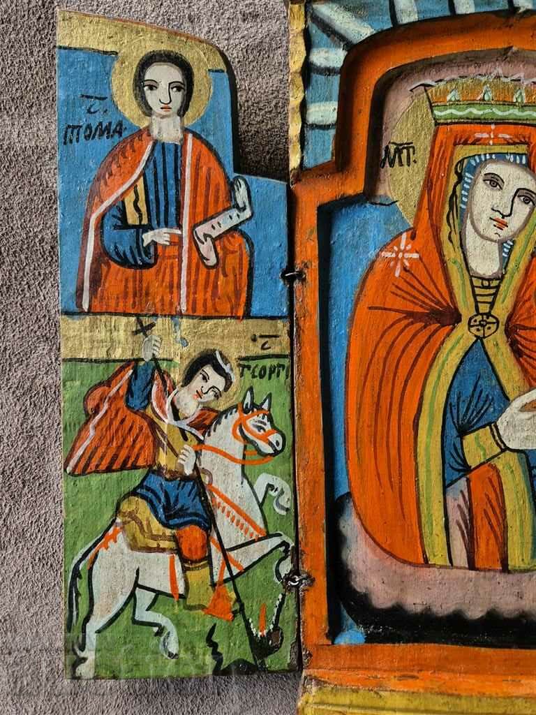 Auction Revival Home Icon Triptych Perfect original 19th century Auction Revival Home Icon Triptych Perfect original 19th century