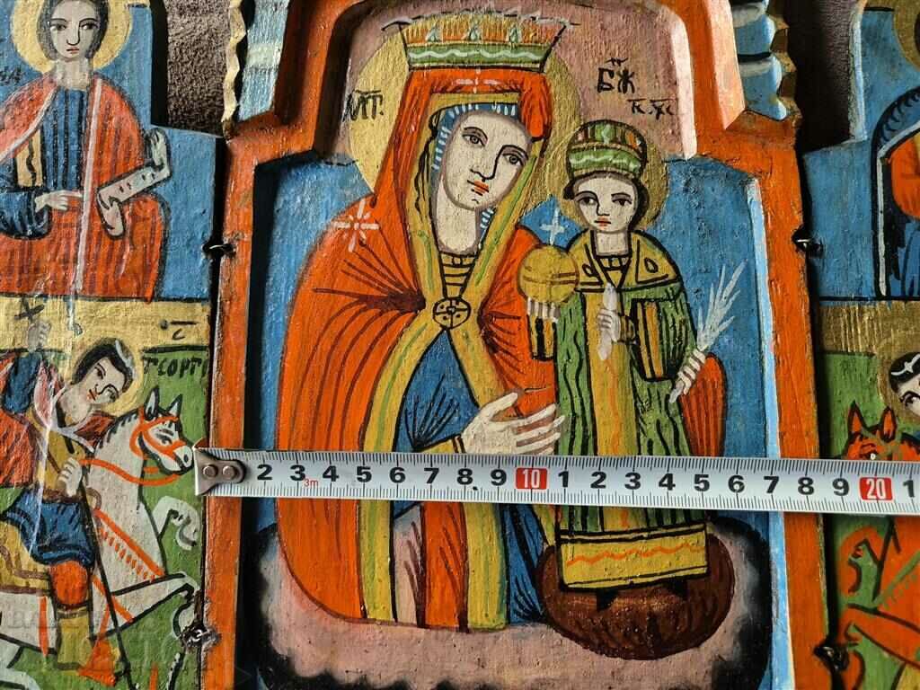 Revival Home Icon Triptych Perfect original 19th century - 7 Revival Home Icon Triptych Perfect original 19th century - 7