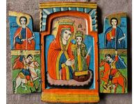 Revival Home Icon Triptych Perfect original 19th century