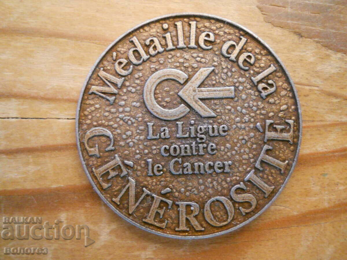 Generosity Medal Plaque - League Against Cancer - France