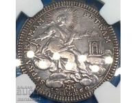 Vatican Double Giulio 1760 Clement XIII NGC VF 30 silver