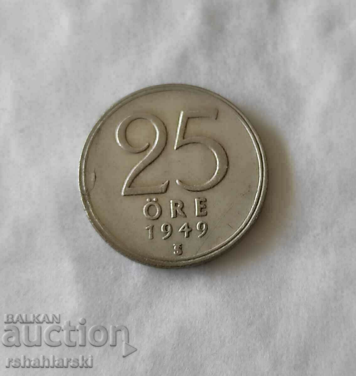 Coin Sweden 25 Jore, 1949