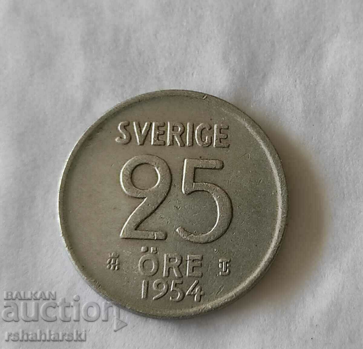 Coin Sweden 25 Jore, 1954