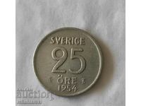 Coin Sweden 25 Jore, 1954