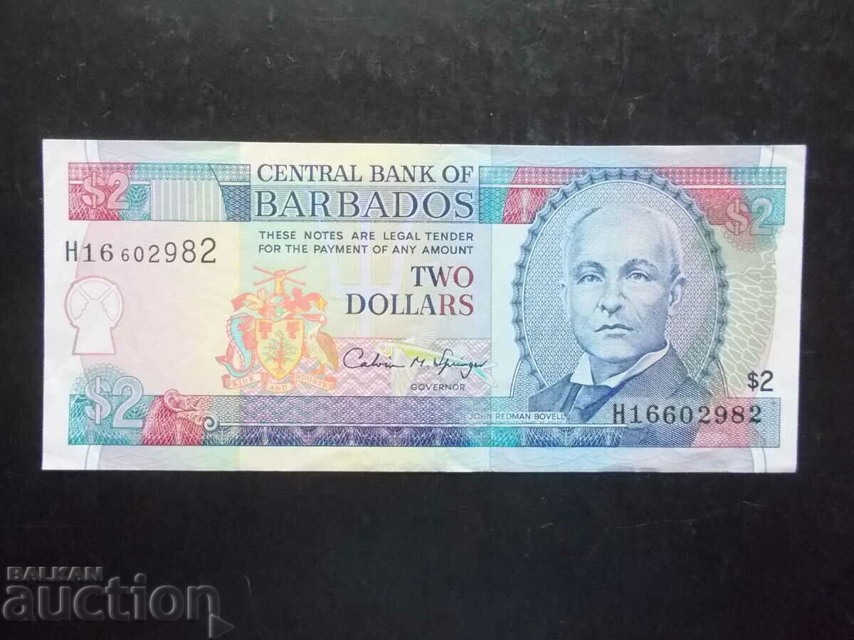 БАРБАДОС , 2 $ , 1995 , XF