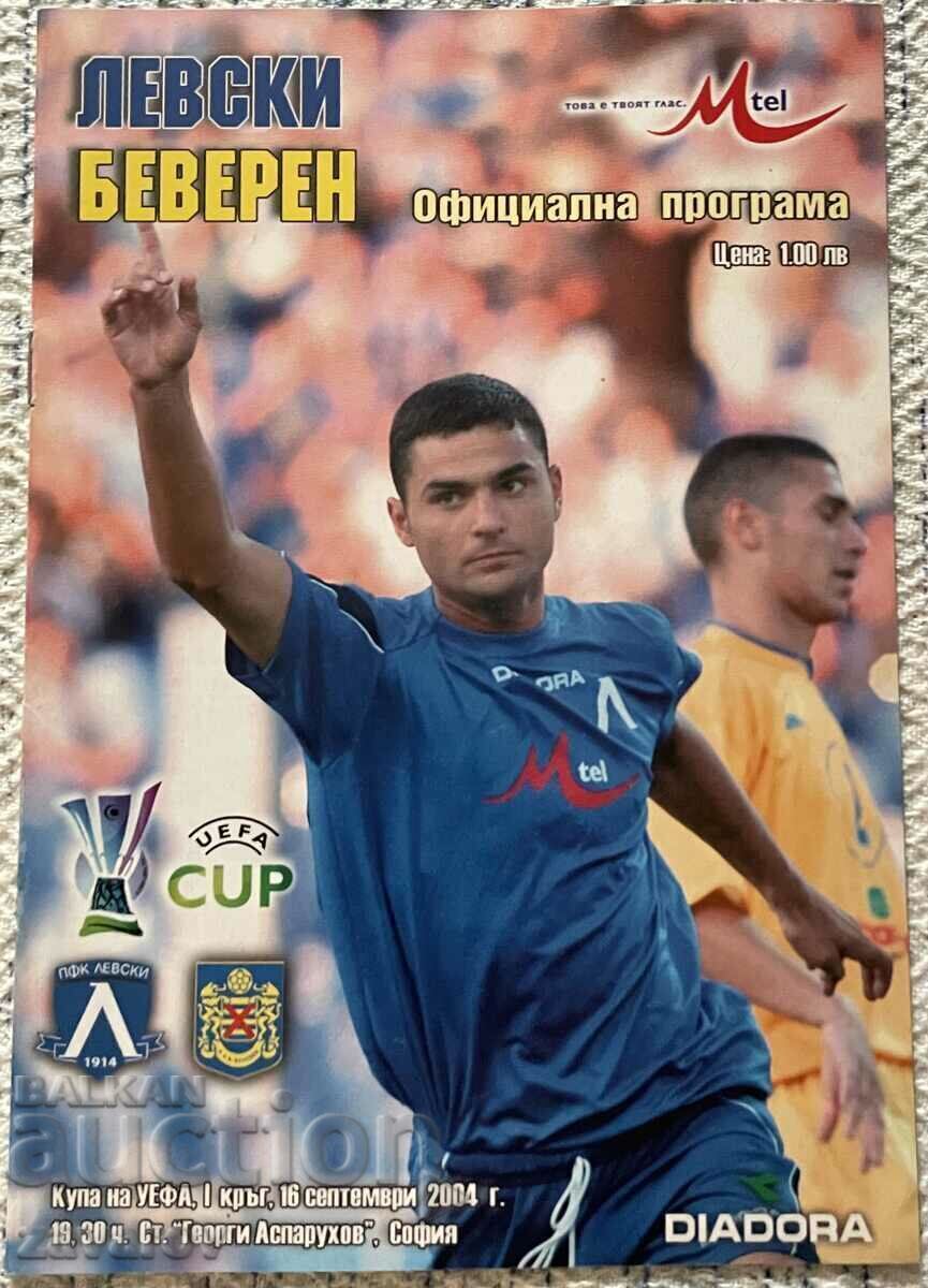 Levski Sofia Beveren Programul Belgiei Cupa UEFA Levski Sofia Beveren Programul Belgiei Cupa UEFA
