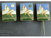 38950 Bulgaria 3 signs Alpinist 1-2-3 class ename 60s.