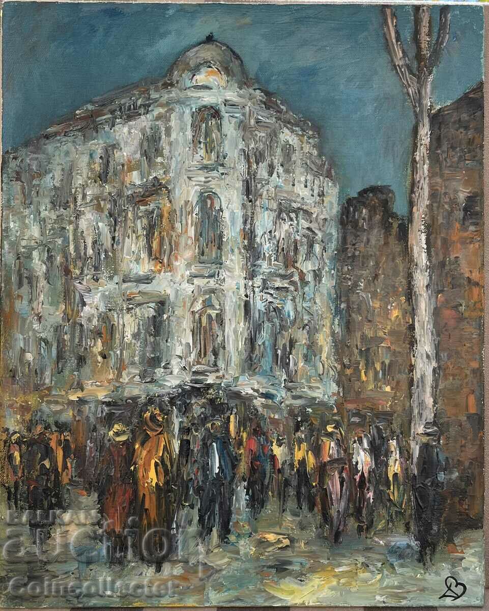 Painting by Dimitar Vasilev - "Plovdiv Bank"