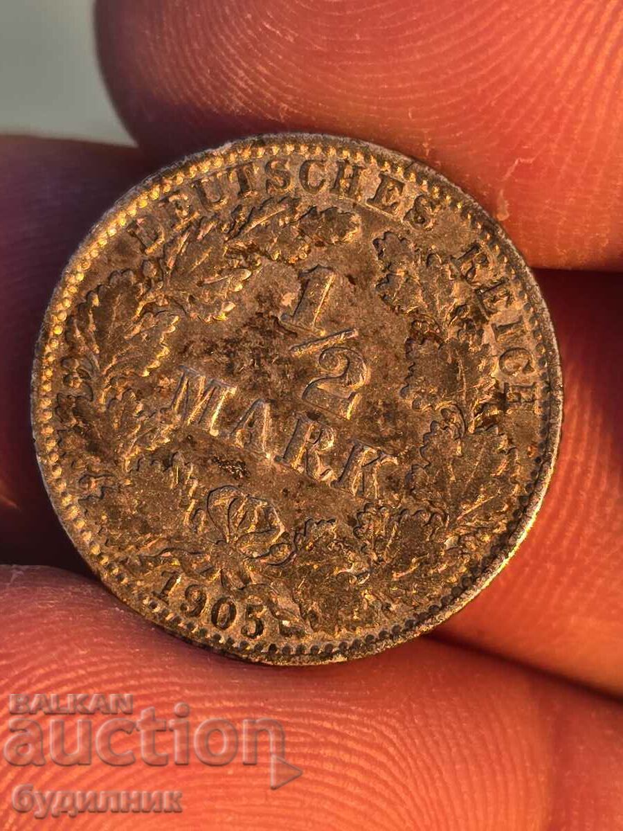 Moneda de argint 1/2 marc 1905 Conduc peste 50 de licitații de la S