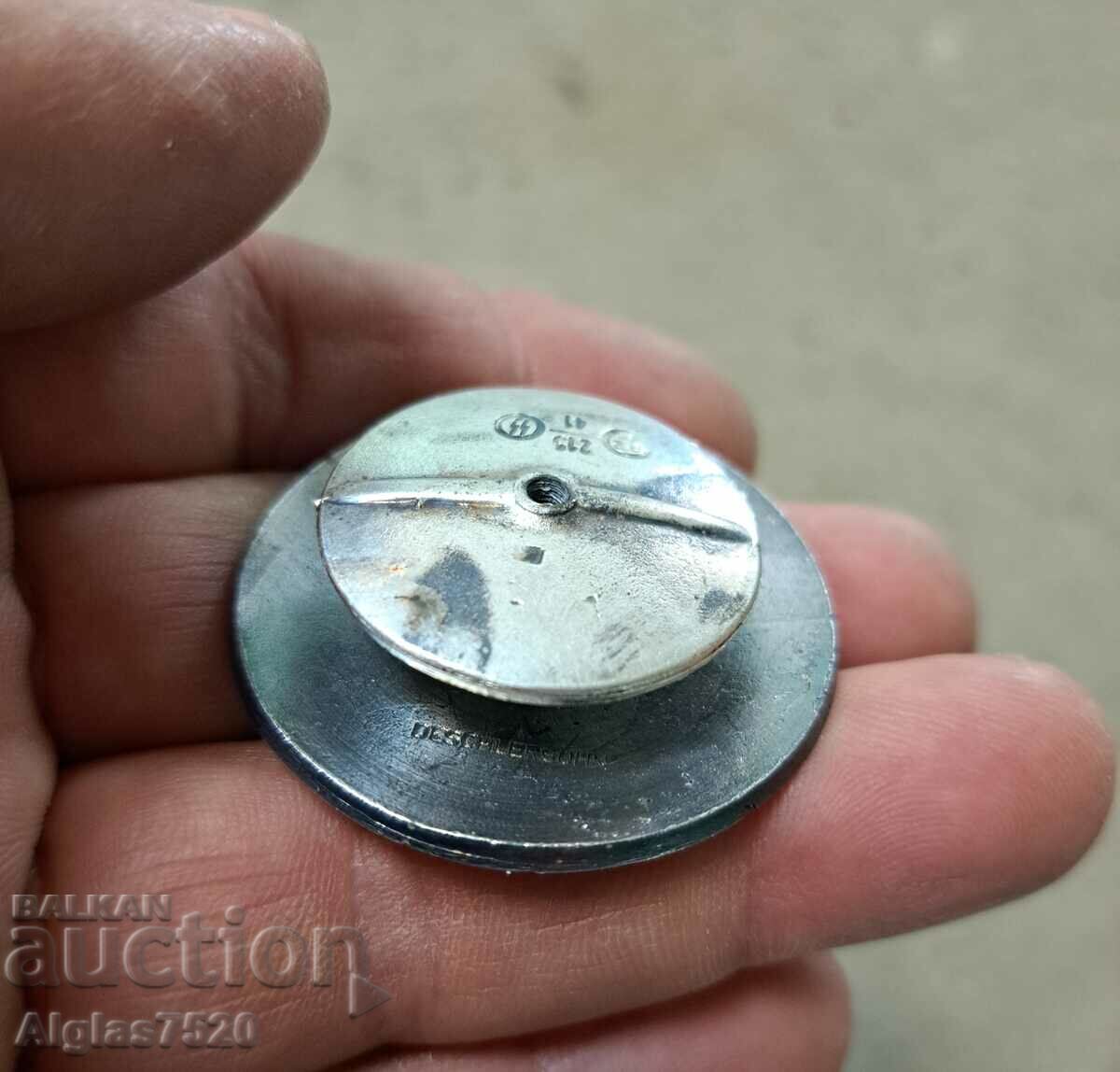 Auction  Silver-plated breastplate with swastika and enamel