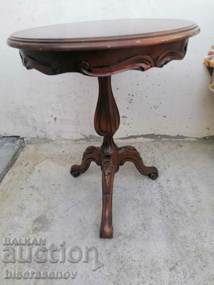 Round wooden table