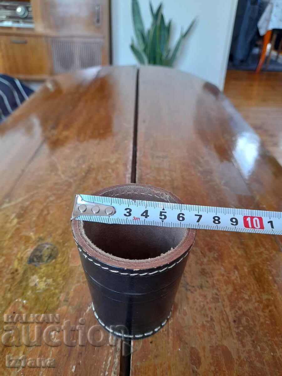 Auction  Old Leather Dice Cup