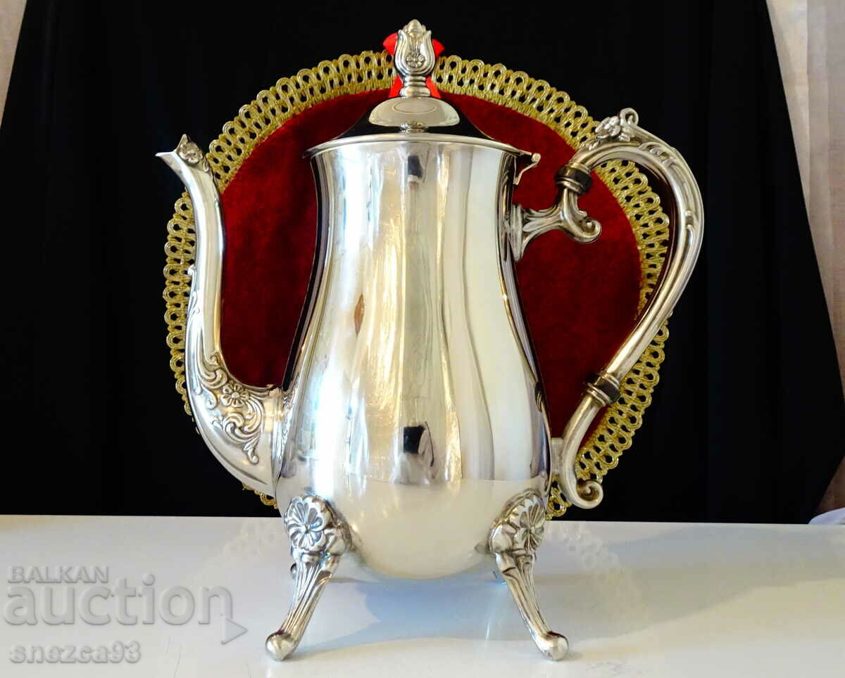 Silver-plated bronze jug, gilded inside.