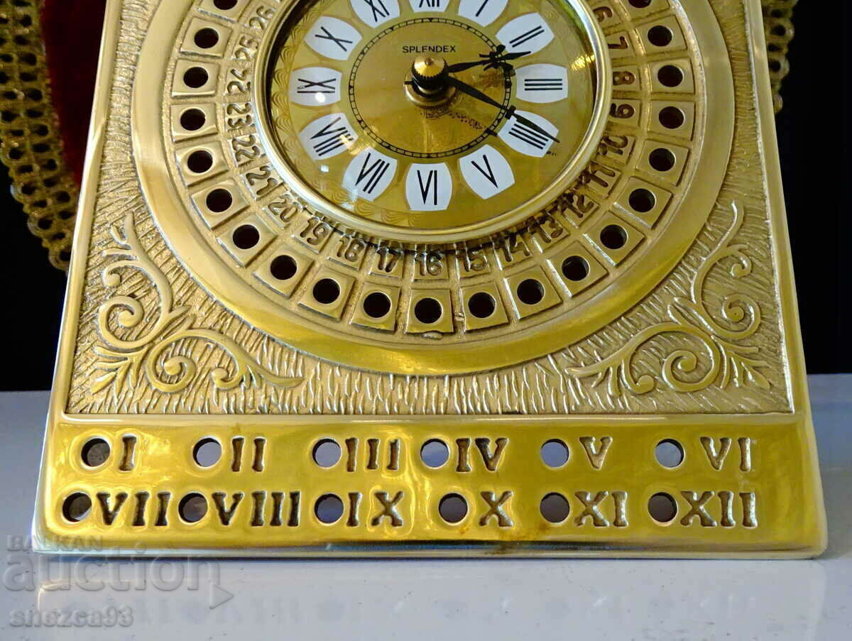 Bronze desk clock with perpetual calendar, W.Germany. with price 79.00 BGN | € 40.39 Bronze desk clock with perpetual calendar, W.Germany. with price 79.00 BGN | € 40.39