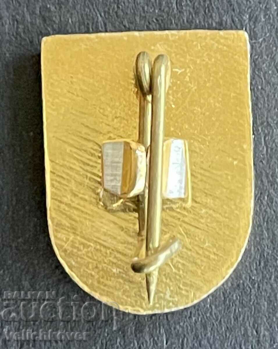 38974 Bulgaria sign coat of arms city of Panagyurishte with price 3.00 BGN | € 1.53 38974 Bulgaria sign coat of arms city of Panagyurishte with price 3.00 BGN | € 1.53