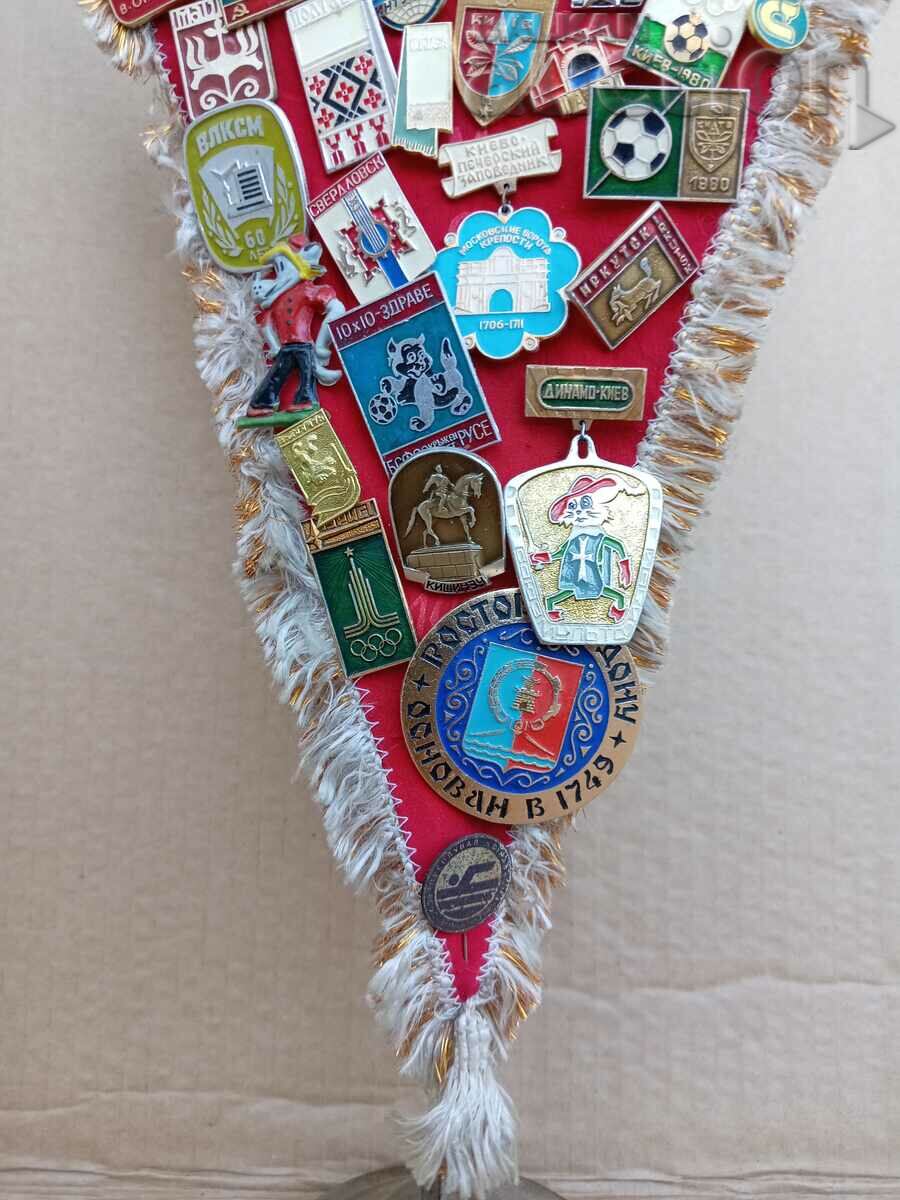 fanion cu insigne Kiev Odesa AZOV URSS NU PAGADI - 5 fanion cu insigne Kiev Odesa AZOV URSS NU PAGADI - 5