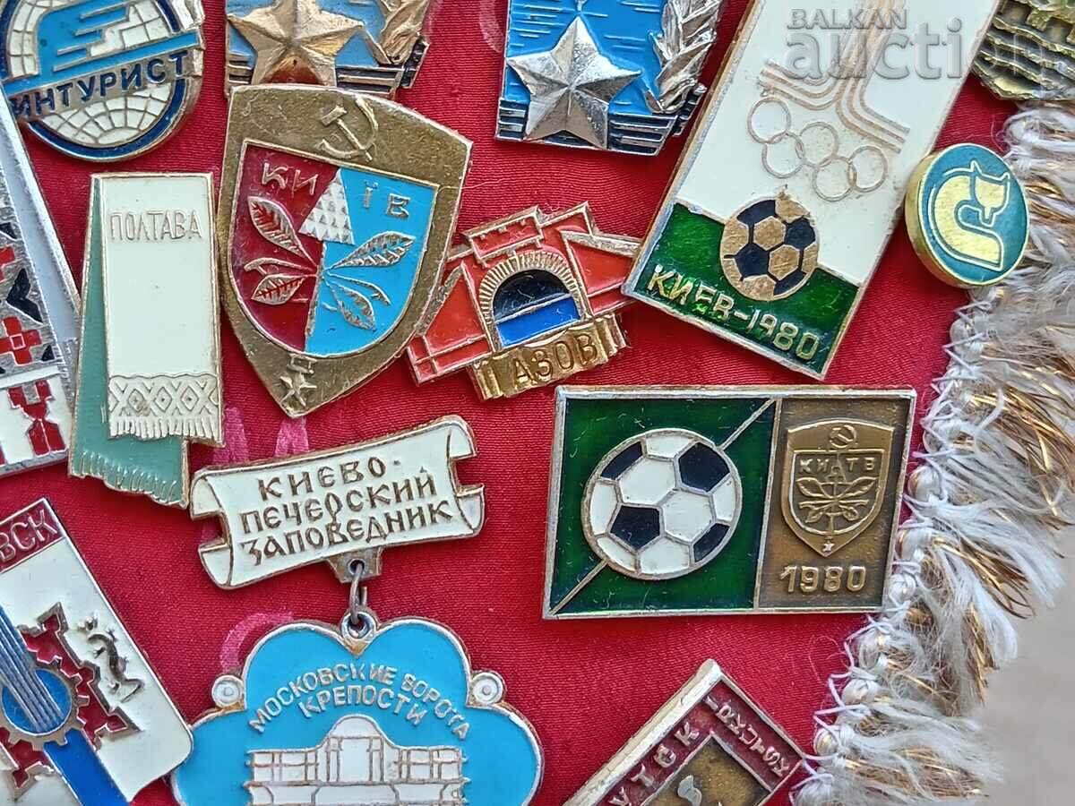 fanion cu insigne Kiev Odesa AZOV URSS NU PAGADI - 7 fanion cu insigne Kiev Odesa AZOV URSS NU PAGADI - 7