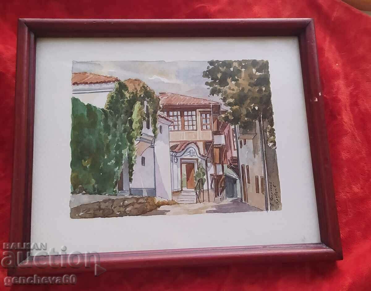 Красив пейзаж картина,,Пловдив"- Г.Георгиев - 6