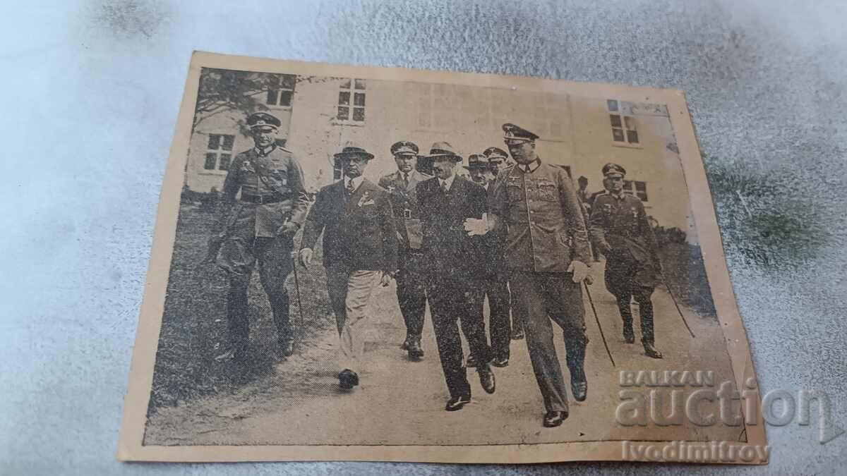 Foto țarul Boris al III-lea cu generali și ofițeri germani