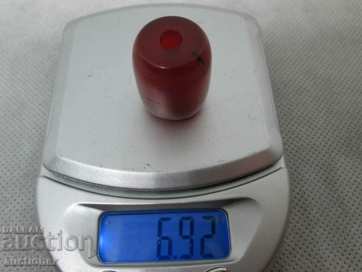 RED AMBER ROSARY BEAD - 6 RED AMBER ROSARY BEAD - 6