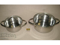 Lot de 2 vase Steinbach inox 2,5 si 4,5 L, excelent