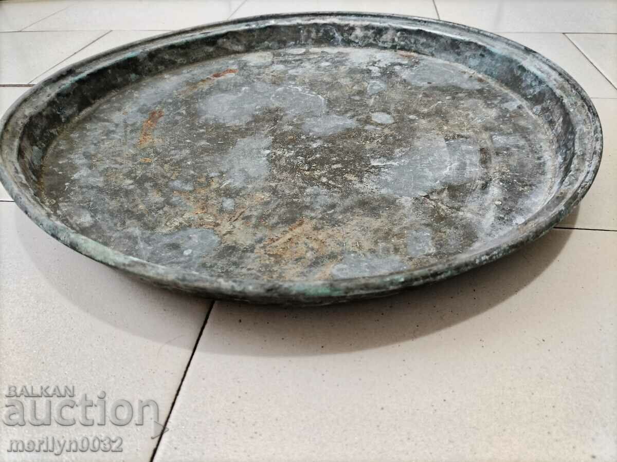 Copper vessel, tray, copper, blue with price 69.00 BGN | € 35.28 Copper vessel, tray, copper, blue with price 69.00 BGN | € 35.28