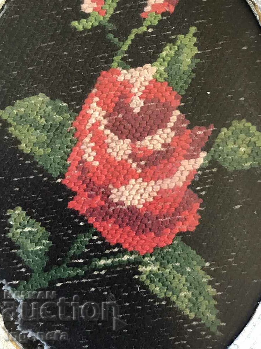 Auction  EARLY SOCIETY TAPESTRY SEWED PANEL WOOD FRAME